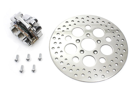 V-Twin Chrome Front 4 Piston Caliper and 11-1/2 inch Disc Kit - 23-0989
