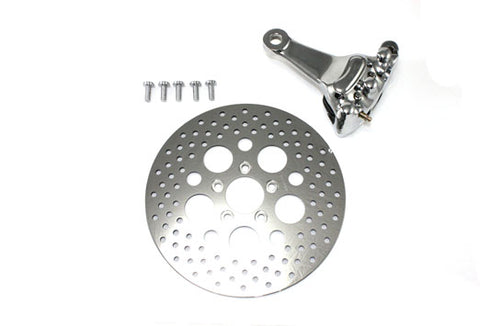 V-Twin Chrome Rear 4 Piston Caliper and 11-1/2 inch Disc Kit - 23-1092