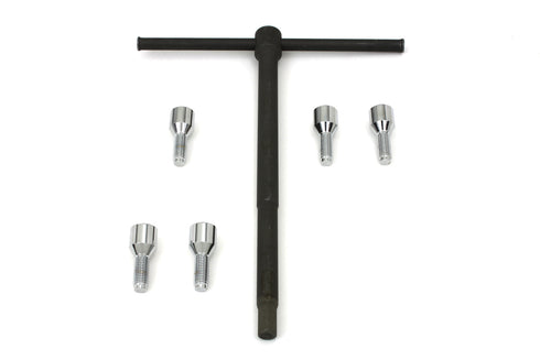 V-Twin Chrome Wheel Lug Set with Wrench - 23-1207