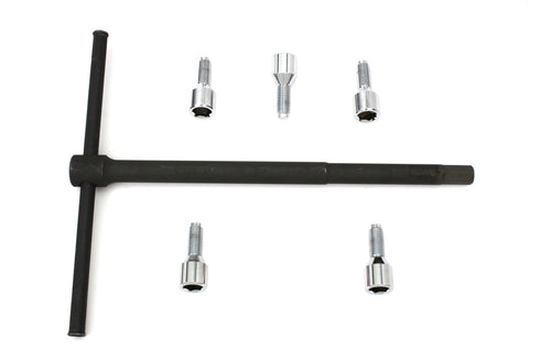 V-Twin Chrome Wheel Lug Set with Wrench - 23-1207