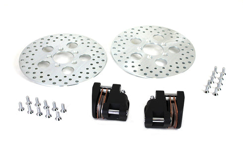 V-Twin Front Dual Disc Caliper and 10 inch Disc Kit Black - 23-1214