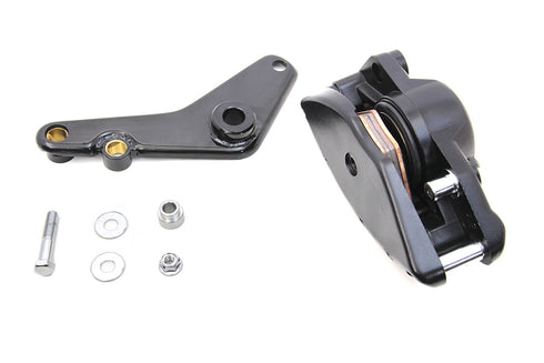 V-Twin Rear Black 1 Piston Banana Caliper Kit with Bracket - 23-1431