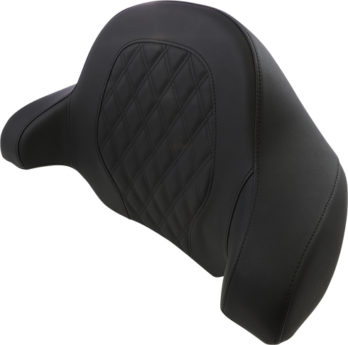 SADDLEMEN Tour-Pak® Backrest Pad - Step-Up - Lattice Stitch - Black - FL '14-'23 814-07-TPACK-SU
