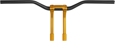 PERFORMANCE MACHINE (PM) Phatbar & Riser Kit - External Wiring - 9" - Gold Ops 0208-2186M-SMG
