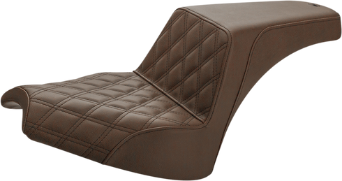 SADDLEMEN Step-Up Seat - Front Lattice Stitch/Rear Smooth - Brown - Chief I21-04-172BR