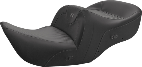 SADDLEMEN Heated Roadsofa™ Seat - Carbon Fiber - Without Backrest - Black - GL H01-07-185HCT