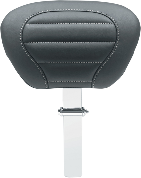MUSTANG Deluxe Driver Backrest - Black w/ Gunmetal Stitching - FLT/FLH '08-'25 79012GM