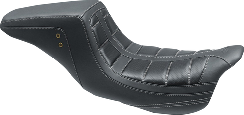 MUSTANG Squareback One-Piece Seat - Tuck and Roll - Black w/ Gun Metal Stitching - FL '08-'25 75239GM