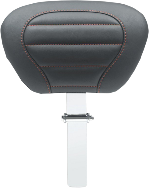 MUSTANG Deluxe Driver Backrest - Black w/ American Beauty Red Stitching - FLT/FLH '08-'25 79012AB
