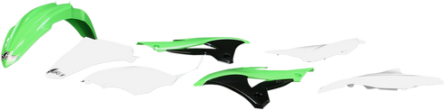UFO Replacement Body Kit - '14-'15 OEM Green/White/Black - Kawasaki - KX '14-'21 KAKIT222-999