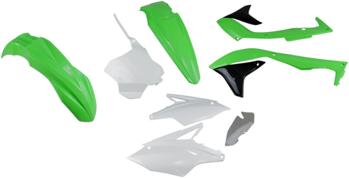 UFO Replacement Body Kit - OEM Green/White/Black - Kawasaki - KXF '18 KAKIT226-999