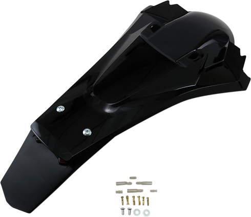 UFO Enduro Rear Fender - with Light - Black HU03388001