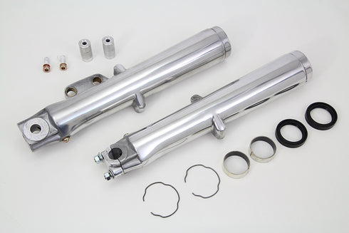 V-Twin Polished Lower Fork Slider Single Disc - 24-0087