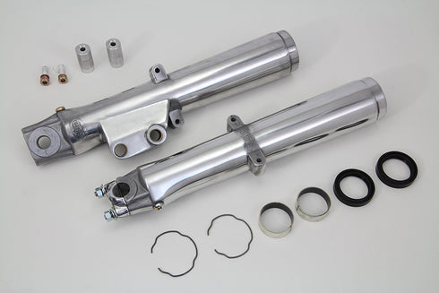 V-Twin Polished Lower Fork Slider Single Disc - 24-0087