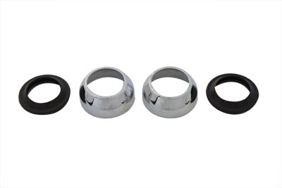 V-Twin Chrome 39mm Fork Boot Cover Dust Shield Kit - 24-0090