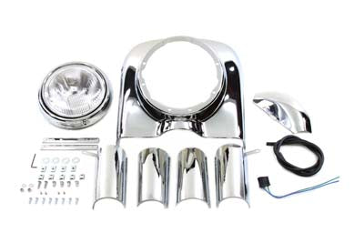 V-Twin 7 inch Headlamp Cowl Kit Chrome - 24-0286