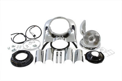 V-Twin 7 inch Headlamp Cowl Kit Chrome - 24-0287