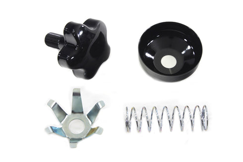 V-Twin FL Fork Steering Damper Knob Kit Black - 24-0314