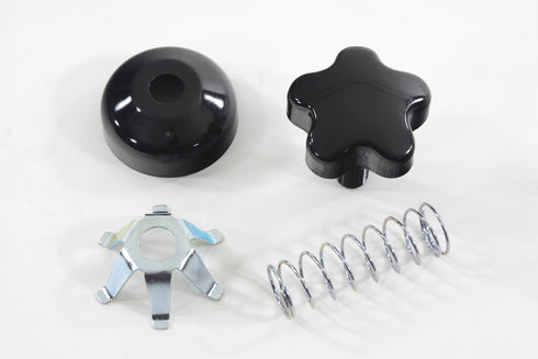 V-Twin FL Fork Steering Damper Knob Kit Black - 24-0314