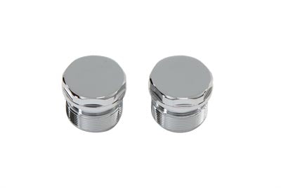 V-Twin Chrome Top Fork Tube Plugs without Hole - 24-0335