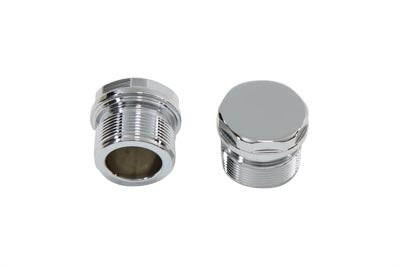 V-Twin Chrome Top Fork Tube Plugs without Hole - 24-0335