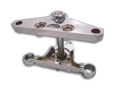 Motorshop Replica Forged Steel Triple Tree Set Chrome - 24-0346