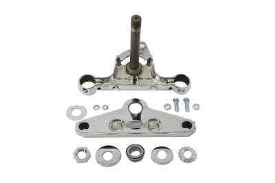 Motorshop Replica Forged Steel Triple Tree Set Chrome - 24-0347