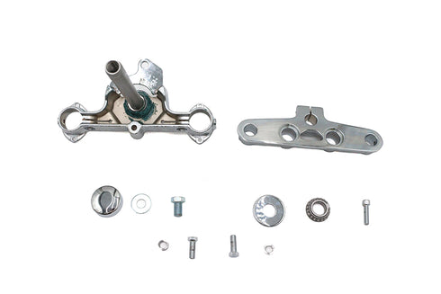 Motorshop Replica Forged Steel Triple Tree Set Chrome - 24-0348