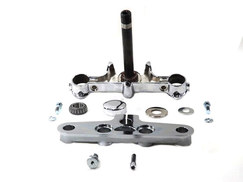 Motorshop Replica Forged Steel Triple Tree Set Chrome - 24-0350