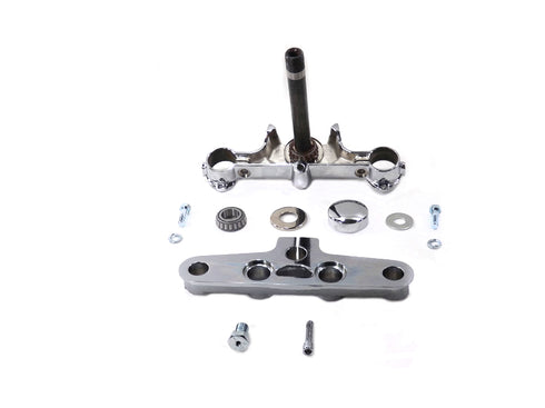 Motorshop Replica Forged Steel Triple Tree Set Chrome - 24-0350