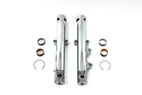 V-Twin 39mm Fork Sliders Chrome Single Disc - 24-0373