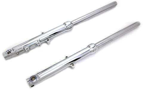 Motorshop 39mm Fork Slider Assembly Single Disc with Chrome Sliders - 24-0384