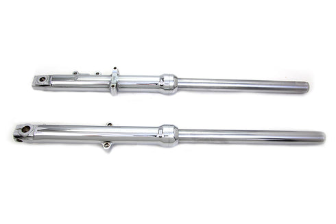 Motorshop 39mm Fork Slider Assembly Single Disc with Chrome Sliders - 24-0384