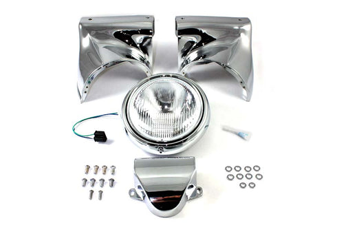 V-Twin 7 inch Headlamp Cowl Kit Chrome - 24-0500