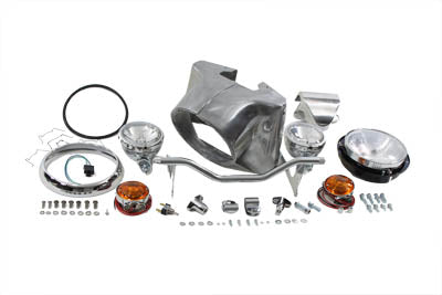 V-Twin 7 inch Headlamp Cowl Kit Polished - 24-0503