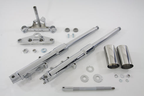 V-Twin 41mm Fork Assembly with Chrome Sliders Stock Length - 24-0514
