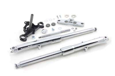 V-Twin Fork Assembly with Chrome Sliders - 24-0515