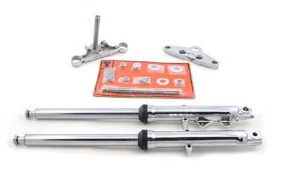 V-Twin Fork Assembly with Chrome Sliders - 24-0515