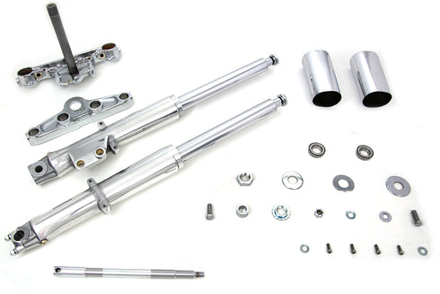 V-Twin 41mm Fork Assembly with Polished Sliders Single Disc - 24-0520