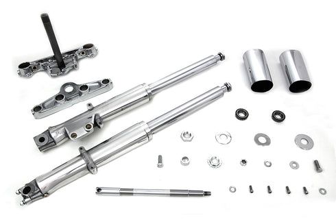 V-Twin 41mm Fork Assembly with Polished Sliders Single Disc - 24-0520