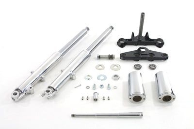V-Twin 41mm Chrome Fork Assembly with Polished Sliders - 24-0756