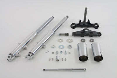 V-Twin 41mm Chrome Fork Assembly with Polished Sliders - 24-0756