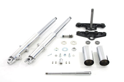 V-Twin 41mm Chrome Fork Assembly with Polished Sliders - 24-0756