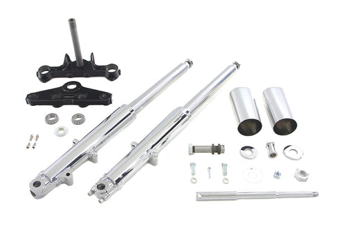 V-Twin 41mm Chrome Fork Assembly with Chrome Sliders - 24-0757