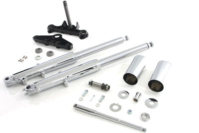 V-Twin 41mm Chrome Fork Assembly with Chrome Sliders - 24-0757