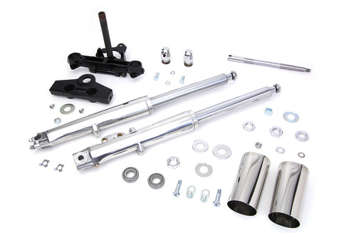 V-Twin 41mm Adjustable Fork Tube Assembly with Polished Sliders - 24-0790