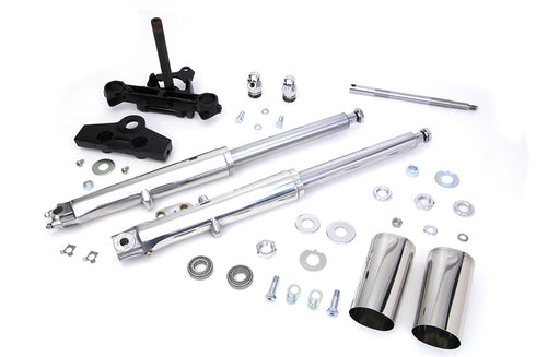V-Twin 41mm Adjustable Fork Tube Assembly with Polished Sliders - 24-0790
