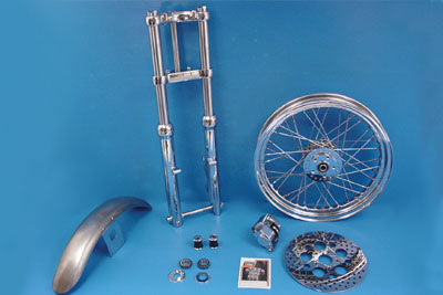 V-Twin 39mm Chrome Fork Assembly with 19 inch Wheel - 24-1051