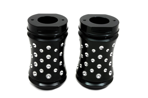 V-Twin Black Fork Slider Cover Set Agostinni Style - 24-1159