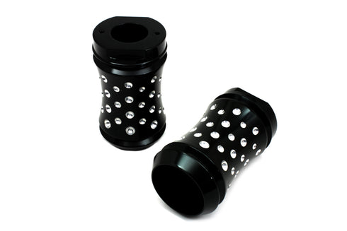V-Twin Black Fork Slider Cover Set Agostinni Style - 24-1159